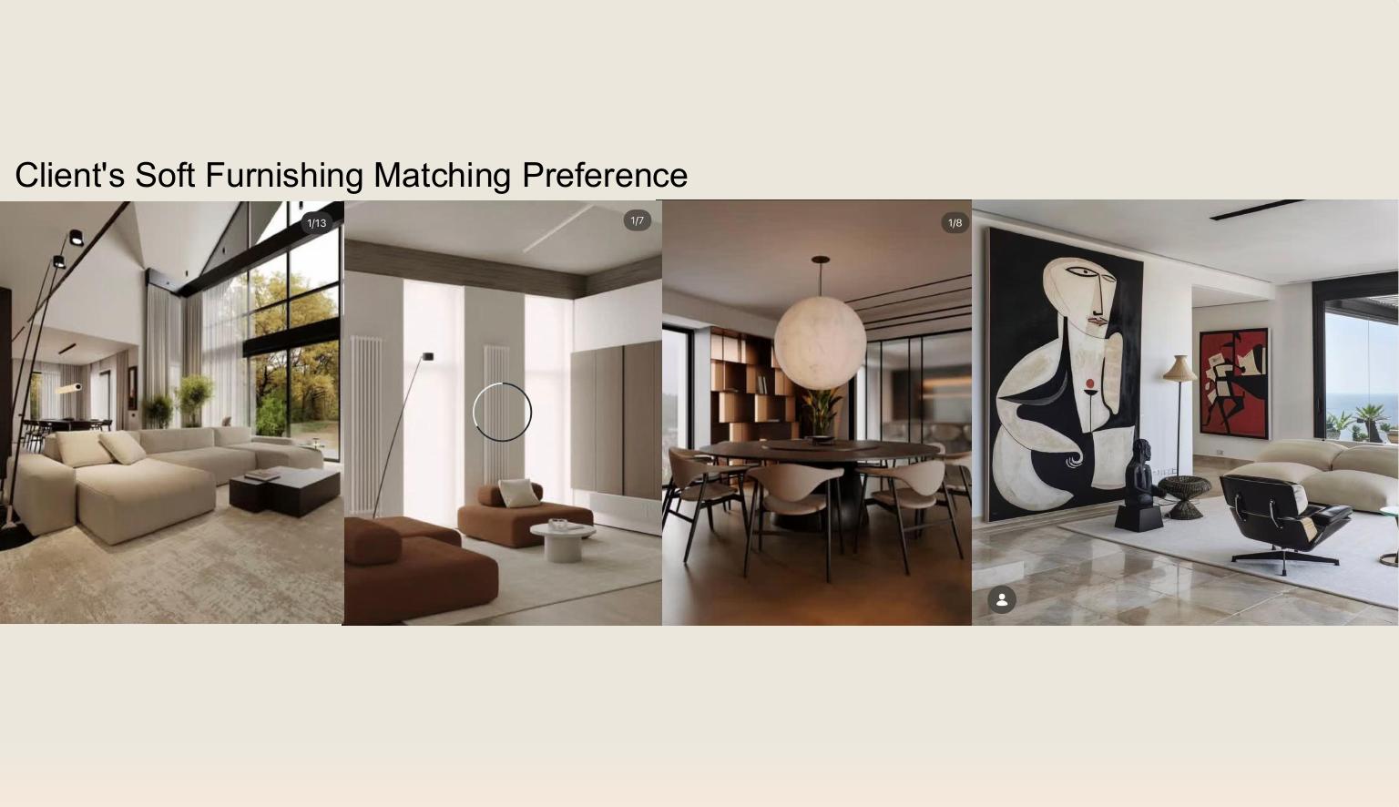 Moodboard — description du style Italian Minimalism × Mid-Century