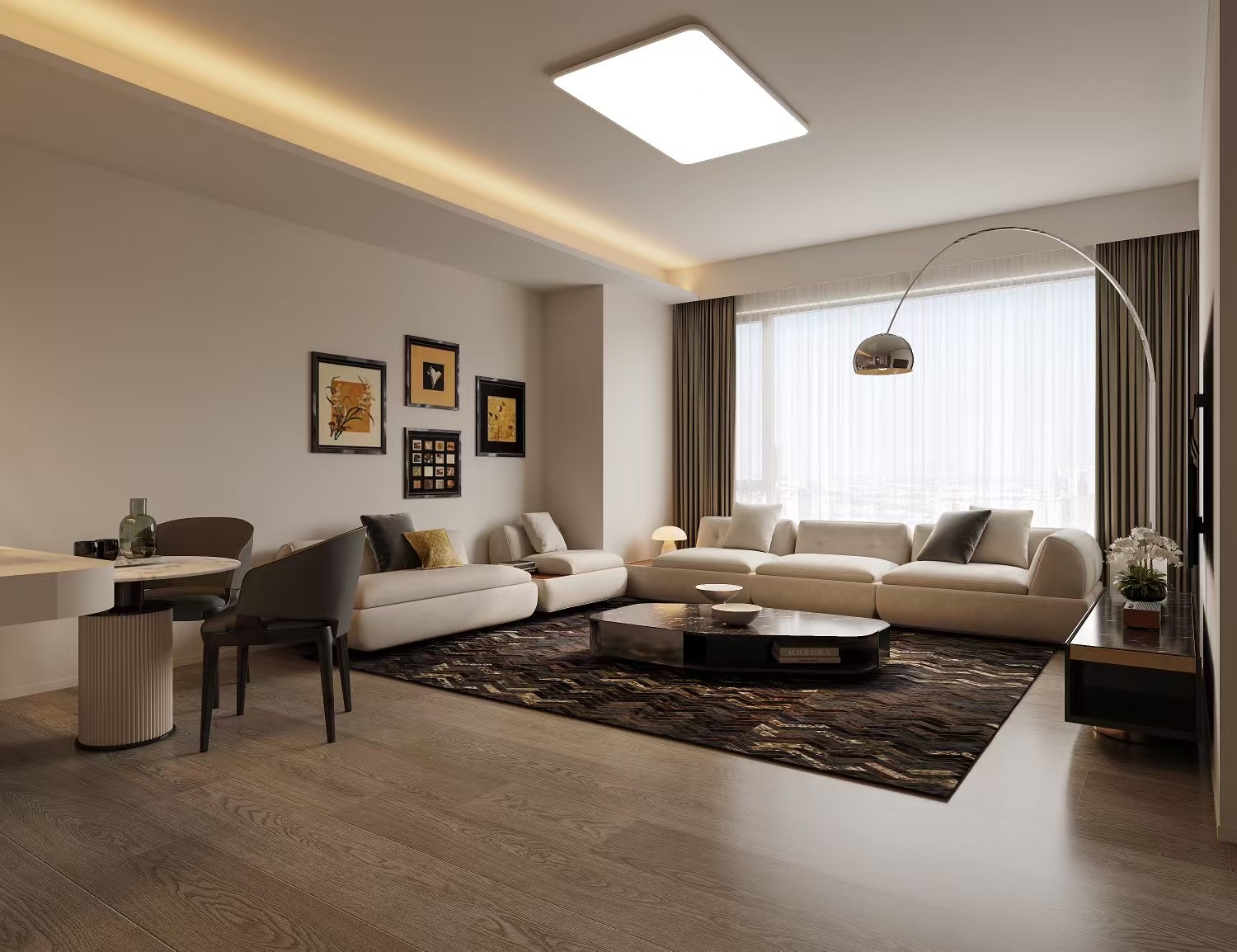 Projet Horizon — salon contemporain chaleureux
